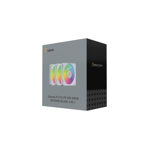 Ocypus Gamma F12 Elite WH ARGB REVERSE BLADE 3 IN 1, 120x120x25mm, 4-PIN PWM, 600-1800 RPM, 26 DBA MAX, HYDRO BEARING