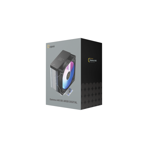 Ocypus Gamma A40 BK ARGB Digital, 100mm ARGB FAN, Top Display Panel, 4 HEAT PIPES, 4-PIN PWM, 600-2400 RPM, 29.5DBA, HYDRO BEARING, LGA115X/1200/1700/18XX, AM4/AM5