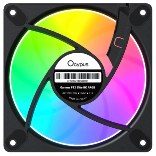 Ocypus Gamma F12 Elite BK ARGB 3 IN 1, 120x120x25mm, 4-PIN PWM, 600-1800 RPM, 26 DBA MAX, HYDRO BEARING