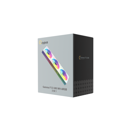 Ocypus Gamma F12 UNI WH ARGB 3 IN 1, 3x120x120x25mm, 4-PIN PWM, 800-1800 RPM, 31 DBA MAX, HYDRO BEARING