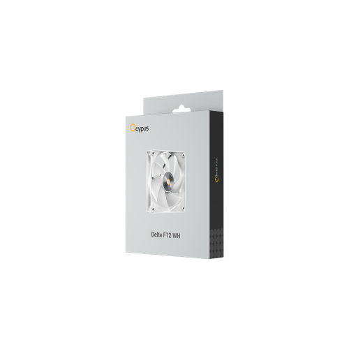 Ocypus Delta F12 WH, 120x120x25mm, 4-PIN PWM, 500-2000 RPM, 29 DBA MAX, HYDRO BEARING