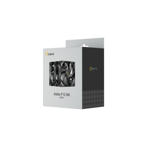 Ocypus Delta F12 BK 3 IN 1, 120x120x25mm, 4-PIN PWM, 500-2000 RPM, 29 DBA MAX, HYDRO BEARING