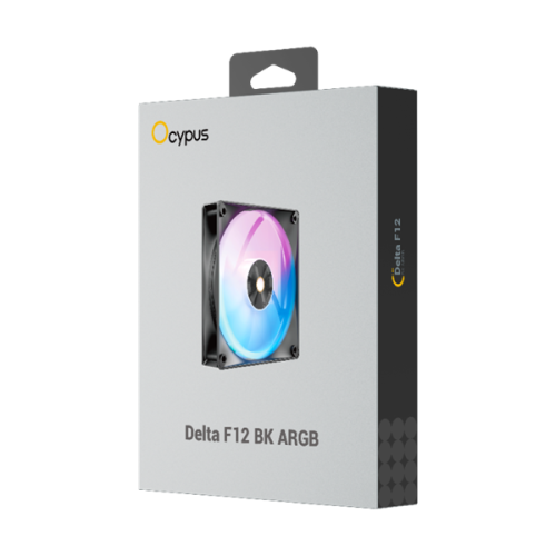 Ocypus Delta F12 BK ARGB, 120x120x25mm, 4-PIN PWM, 500-2000 RPM, 29 DBA MAX, HYDRO BEARING