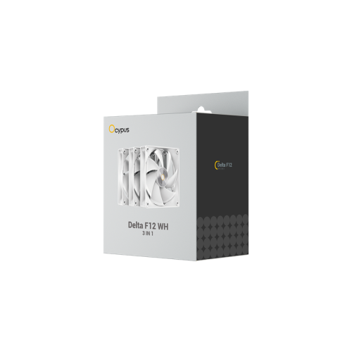 Ocypus Delta F12 WH 3 IN 1, 120x120x25mm, 4-PIN PWM, 500-2000 RPM, 29 DBA MAX, HYDRO BEARING