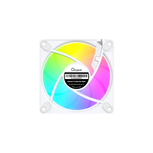 Ocypus Gamma F12 Elite WH ARGB 3 IN 1, 120x120x25mm, 4-PIN PWM, 600-1800 RPM, 26 DBA MAX, HYDRO BEARING