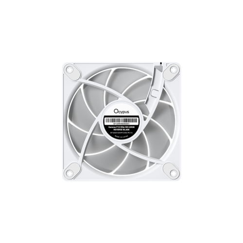Ocypus Gamma F12 Elite WH ARGB REVERSE BLADE 3 IN 1, 120x120x25mm, 4-PIN PWM, 600-1800 RPM, 26 DBA MAX, HYDRO BEARING