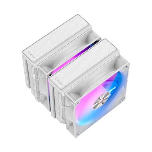 Ocypus Delta A62 WH ARGB, 2x120mm ARGB FAN, Top Panel, 6 HEAT PIPES, 4-PIN PWM, 500-2000 RPM, 29DBA, HYDRO BEARING, LGA115X/1200/1700/18XX, AM4/AM5