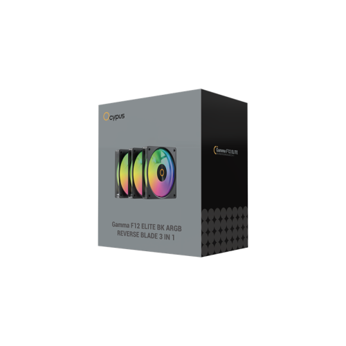 Ocypus Gamma F12 Elite BK ARGB REVERSE BLADE 3 IN 1, 120x120x25mm, 4-PIN PWM, 600-1800 RPM, 26 DBA MAX, HYDRO BEARING