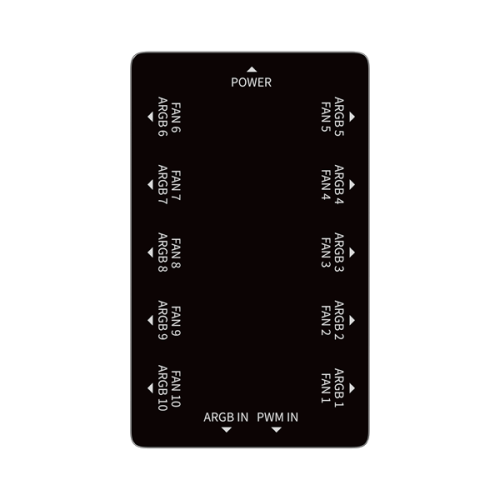Ocypus Delta EH10 BK PRO, 10 ports FAN/ARGB Hub, remote control