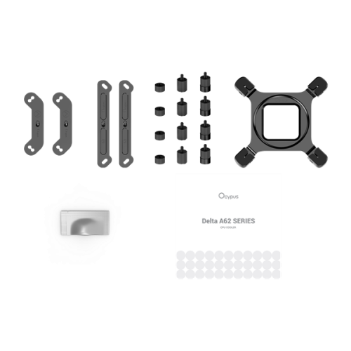 Ocypus Delta A62 WH ARGB, 2x120mm ARGB FAN, Top Panel, 6 HEAT PIPES, 4-PIN PWM, 500-2000 RPM, 29DBA, HYDRO BEARING, LGA115X/1200/1700/18XX, AM4/AM5