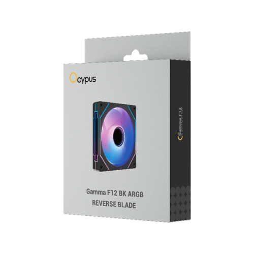 Ocypus Gamma F12 BK ARGB REVERSE BLADE, 120x120x25mm, 4-PIN PWM, 800-1600 RPM, 31 DBA MAX, HYDRO BEARING