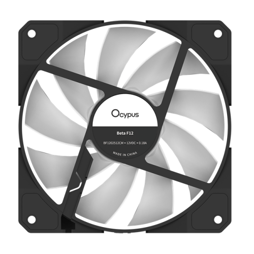 Ocypus Beta F12 BK ARGB, 120x120x25mm, 3-PIN, 800-1600 RPM, 29 DBA MAX, HYDRO BEARING