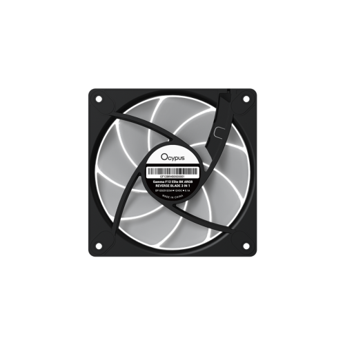 Ocypus Gamma F12 Elite BK ARGB REVERSE BLADE 3 IN 1, 120x120x25mm, 4-PIN PWM, 600-1800 RPM, 26 DBA MAX, HYDRO BEARING