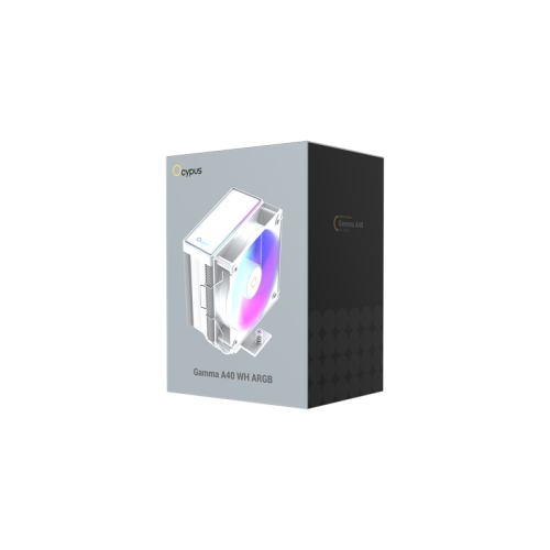 Ocypus Gamma A40 WH ARGB Digital, 100mm ARGB FAN, Top Display Panel, 4 HEAT PIPES, 4-PIN PWM, 600-2400 RPM, 29.5DBA, HYDRO BEARING, LGA115X/1200/1700/18XX, AM4/AM5