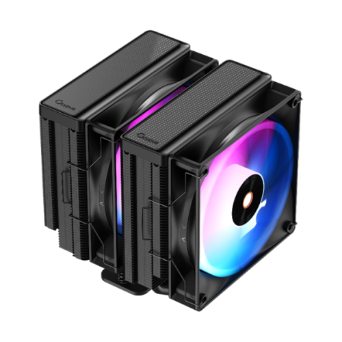 Ocypus Delta A62 BK ARGB, 2x120mm ARGB FAN, Top Panel, 6 HEAT PIPES, 4-PIN PWM, 500-2000 RPM, 29DBA, HYDRO BEARING, LGA115X/1200/1700/18XX, AM4/AM5