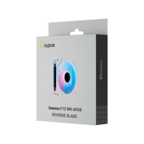 Ocypus Gamma F12 WH ARGB REVERSE BLADE, 120x120x25mm, 4-PIN PWM, 800-1600 RPM, 31 DBA MAX, HYDRO BEARING