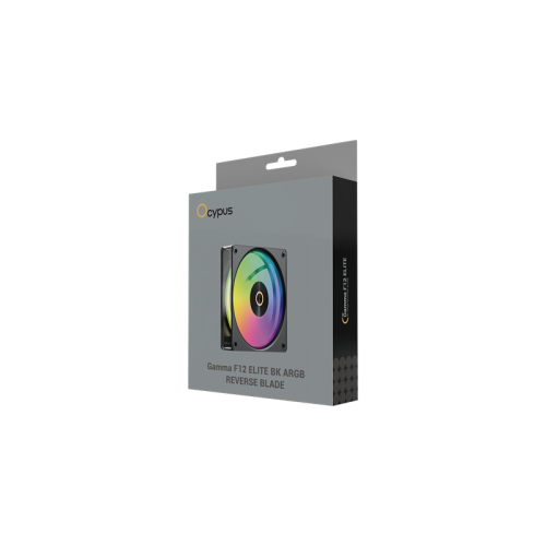 Ocypus Gamma F12 Elite BK ARGB REVERSE BLADE, 120x120x25mm, 4-PIN PWM, 600-1800 RPM, 26 DBA MAX, HYDRO BEARING