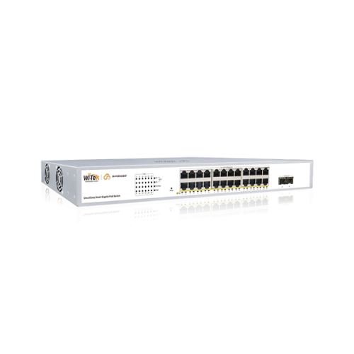 Wi-Tek WI-PCES326GF, настраиваемый PoE 370Вт, порты 24 PoE GE + 2 SFP, Easy Smart