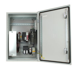 OSNOVO OS-46TB1(SW-80822/ILR) Уличный управляемый (L2+) коммутатор на 12 портов с термостабилизацией и резервным питанием на базе уличной станции OSNOVO OS-46TB1. Порты: 2xGE (10/100/1000Base-T) с PoE