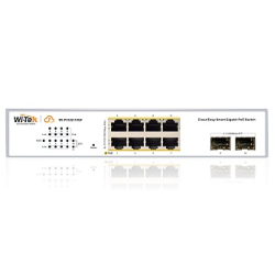 Wi-Tek WI-PCES310GF, настраиваемый PoE 120Вт, порты 8 PoE GE + 2 SFP, Easy Smart