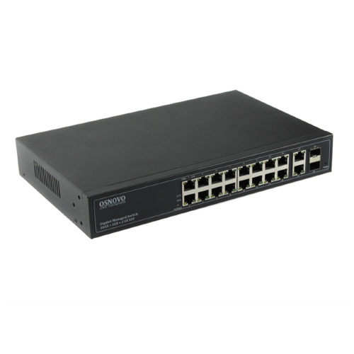 OSNOVO SW-71802/L Коммутатор Gigabit Ethernet управляемый на 18 RJ45 + 2 GE SFP порта. Порты: 18 x GE (10/100/1000 Base-T) , 2 x GE SFP (1000 Base-X). Поддержка режима CCTV: Увеличение расстояния пер