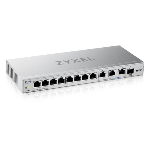 Мультигигабитный Smart L2 Zyxel XGS1250-12, 8xGE, 3x1/2,5/5/10G, 1xSFP+, кнопка LED ECO Mode, настольный
