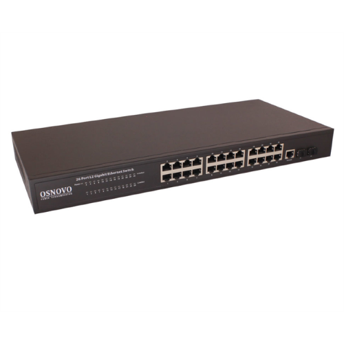 OSNOVO SW-72402/L2 Управляемый (L2+) коммутатор Gigabit Ethernet на 26 портов.Порты: 24 x GE (10/100/1000Base-T) + 2 x GE SFP (1000Base-X), Консольный порт; Уровень управления L2 (Full managed); Подде