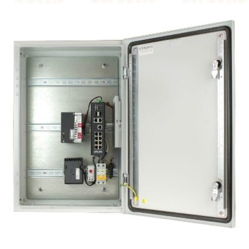 OSNOVO OS-46T1(SW-80822/ILR) Уличный управляемый (L2+) коммутатор на 12 портов с термостабилизацией на базе уличной станции OSNOVO OS-46T1. Порты: 2xGE (10/100/1000Base-T) с PoE BT (до 90W) + 6xGE (10