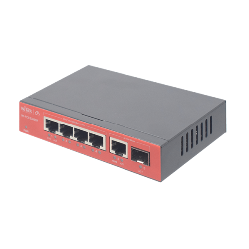 Wi-Tek WI-PCES306GF настраиваемый PoE 60Вт, порты 4 PoE GE + 1GE + 1SFP, Easy Smart