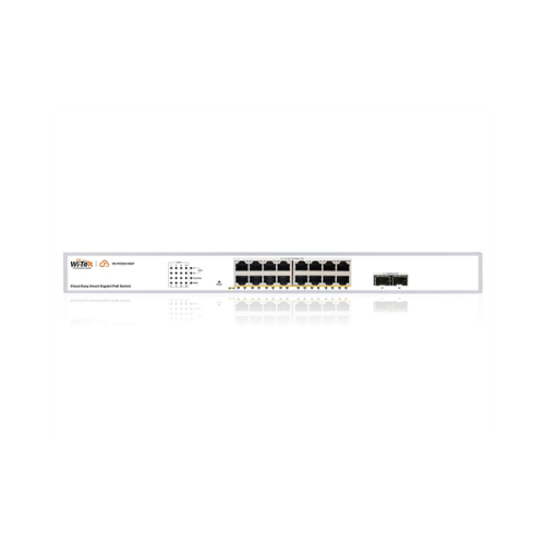 Wi-Tek WI-PCES318GF, настраиваемый PoE 250Вт, порты 16 PoE GE + 2 SFP, Easy Smart