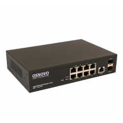 OSNOVO SW-70802/L2 Управляемый (L2+) коммутатор Gigabit Ethernet на 10 портов.Порты: 8 x GE (10/100/1000Base-T) + 2 x GE (SFP 1000Base-X), Консольный порт; Уровень управления L2 (Full managed); Поддер