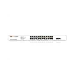 Wi-Tek WI-PCES326GF, настраиваемый PoE 370Вт, порты 24 PoE GE + 2 SFP, Easy Smart