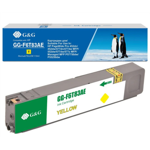 Cartridge G&G для HP 973X PageWide увеличенной емкости, для PW Pro 477/452, желтый (7000 стр.)