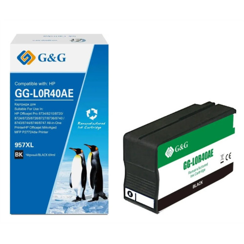 Cartridge G&G для HP 957XL Extra High Yield, для OJP 8720/8730/8210, черный (3000 стр.)