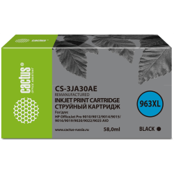 Cactus CS-3JA30AE 963XL черный пигментный (58мл) для HP OfficeJet Pro 9010/9010e/9012/9014/9015/9016/9019 с чипом