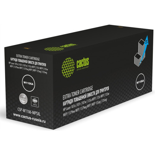 Cactus CSP-W1106-MPSXL W1106A черный (10000стр.) для HP Laser 107a/107r/107w/135a MFP/135r MFP/135w MFP/137fnw MFP/137fwg MFP/MFP 135ag/135wg