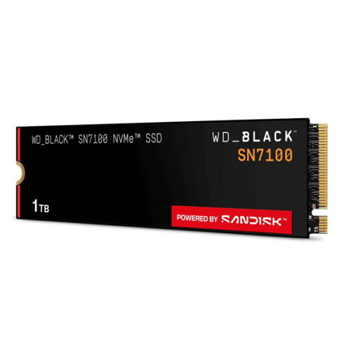 Western Digital Black SSD SN7100 M2.2280 PCIe 4.0 1Tb, 7250MBs/6900MBs, TBW 600, WDS100T4X0E, 1 year