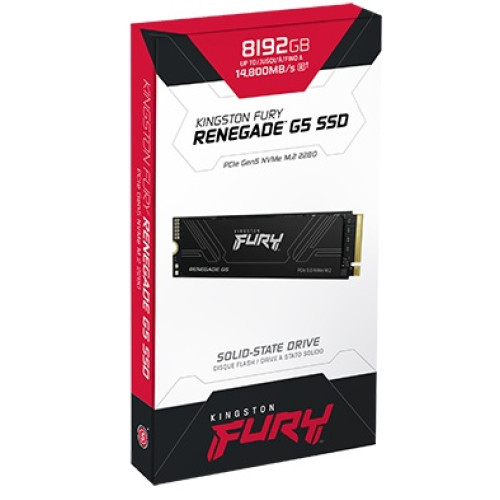 Kingston SSD 8TB SFYR2D/8T1 Fury Renegade G5 M.2 2280 PCIe 5.0 x4 NVMe R14800/W14000MB/s 3D TLC MTBF 2M TBW 8000 Retail 1 year