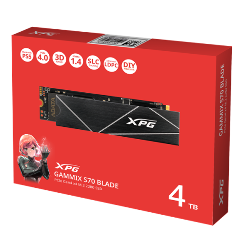 ADATA GAMMIX S70 BLADE M.2 2280 NVMe PCIe 4.0 x4 4TB 7400/6600 COLOR BOX SEPARATED
