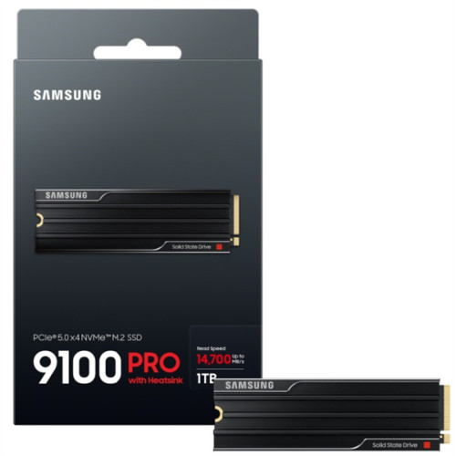 SSD M.2 (PCI-E NVMe 2.0 Gen 5.0 x4) 1Tb Samsung 9100 PRO (R14800/W13400MB/s) with Heatsink, 1year