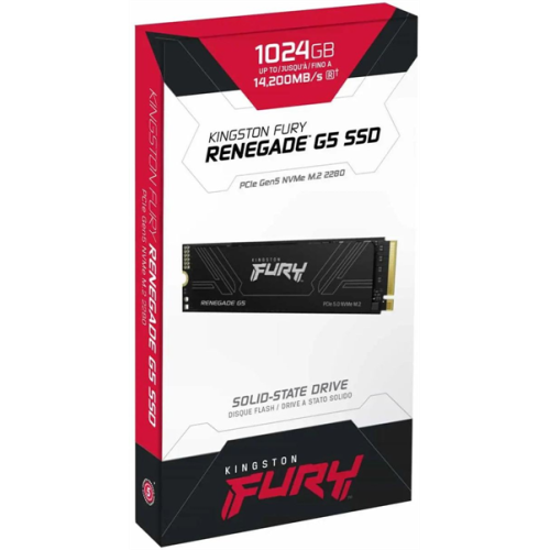 Kingston SSD 1TB SFYR2S/1T0 Fury Renegade G5 M.2 2280 PCIe 5.0 x4 NVMe R14200/W11000MB/s 3D TLC MTBF 2M TBW 1000 Retail 1 year