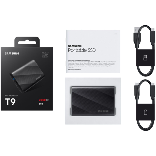 SSD Samsung T9 External 1Tb BLACK USB 3.2 Type-C (MU-PG1T0B/WW) 1year