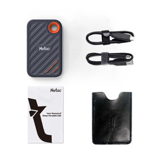 Netac ZX20 II 512GB USB 3.2 Gen 2 Type-C External Magnetic Portable SSD, R/W up to 2000MB/1800MB/s, with USB C to A cable and 20Gbps USB C to C cable 3Y wty