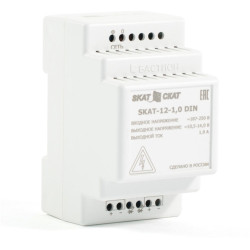 (583) Бастион SKAT-12-1.0 DIN (СКАТ ИБП-12/1-DIN) источник питания 12В 1А пластиковый корпус под DIN рейку 35 мм