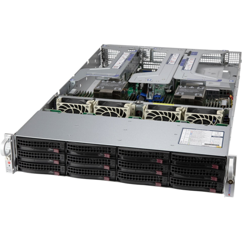 Supermicro Super Server 2U 620U-TNR noCPU(2)Scalable/TDP 270W/no DIMM(32)/ SATARAID HDD(4)LFF+8(SFF)/2x10GbE SFP+(with transceiver) /2x2000W