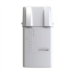 MikroTik BaseBox 5 with 600Mhz Atheros CPU, 64MB RAM, 1xGigabit LAN, USB, miniPCIe, built-in 5Ghz 802.11a/n 2x2 two chain wireless with two RP-SMA connectors, RouterOS L4, outdoor enclosure, POE, PSU,