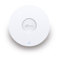 TP-Link EAP650, AX3000 Потолочная двухдиапазонная точка доступа Wi-Fi 6, 1 гигабитный порт RJ45, до 574 Мбит/с на 2,4 ГГц + до 2402 Мбит/с на 5 ГГц, PoE 802.3at и 12 v DC, 2 встр. антенны, MU-MIMO