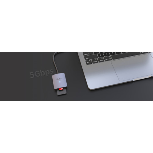 Netac Flash card reader WK12, USB3.0 Type-C to mSD/SD (repl. NT09WK12-30GR)