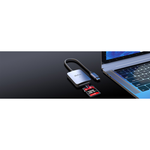 Netac Flash card reader WK12, USB3.0 Type-C to mSD/SD (repl. NT09WK12-30GR)