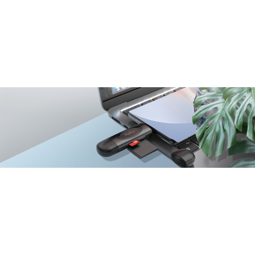 Netac card reader WK14, USB3.0+Type-C to mSD/SD, Black (repl. NT09WK14-30BK)